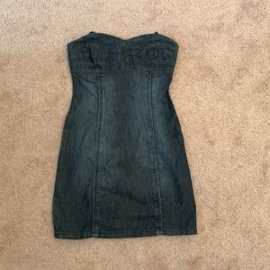 EUC BCBGeneration women’s strapless denim mini dress, size 0